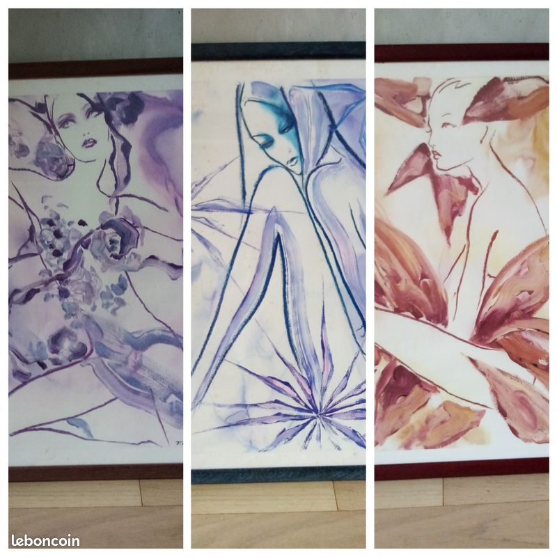 3 affiches lithographies encadrees sous verre (image 1)