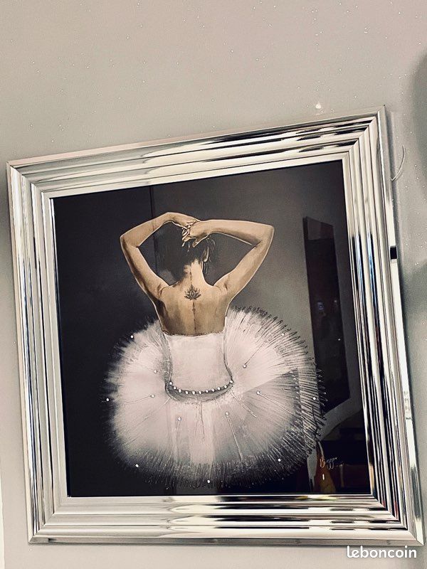 Grand Tableau Bas relief danseuse face en plâtre renforcé 69cm x48,5cm Art Déc