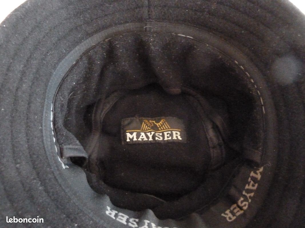 Chapeau noir en 80% laine et 20 % Polyamid Provenance Allemagne vintage en bon état Taille 56 (image 7)
