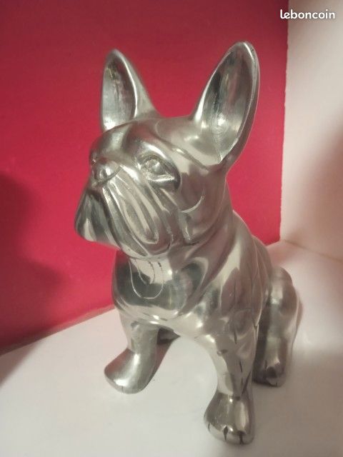 Rare Vintage Style Français Bouledogue Pure 100% Bronze Fonte