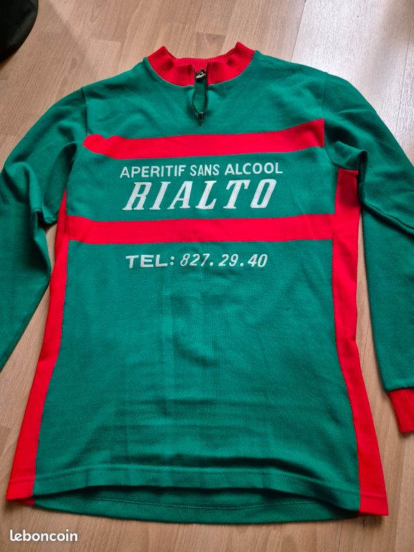 Maillot Cycliste Vintage VALENTINE - Vert - Taille 2 - Années 70