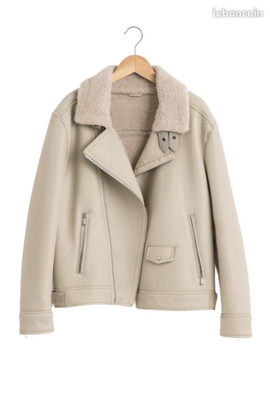 Veste Longue Zara Manches 3/4 Jaune Crème & Beige - Taille L (40/42) - Occasion En Excellent état