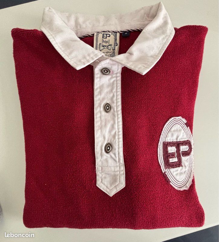 Pull homme Rugby Eden Park Rouge Bordeaux - Taille M - Très bon état (image 7)