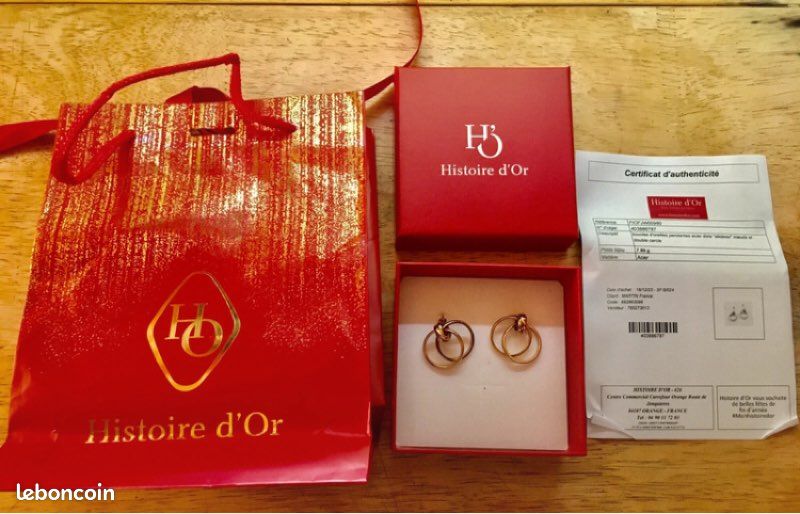 Magnifiques boucles d’oreilles neuves Histoire d’Or (image 2)