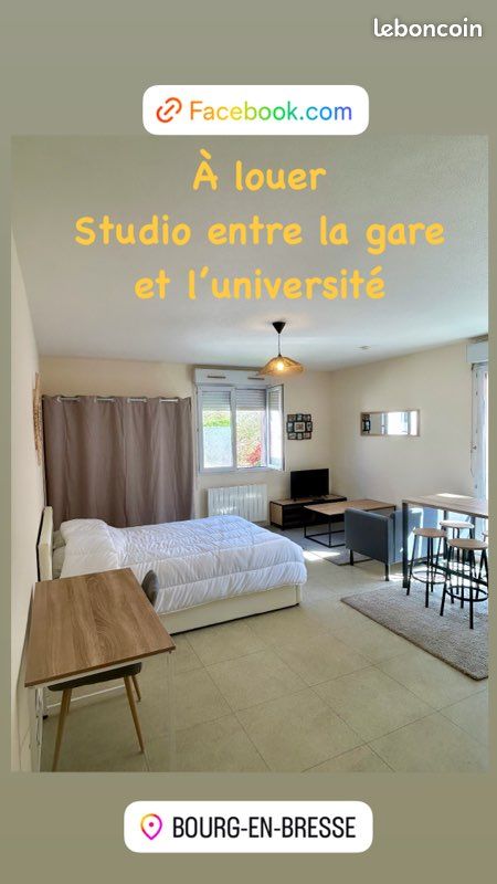 Appartement 1 pièce 30 m² · à Bourg-en-Bresse · 30 m² · 525 €/mois