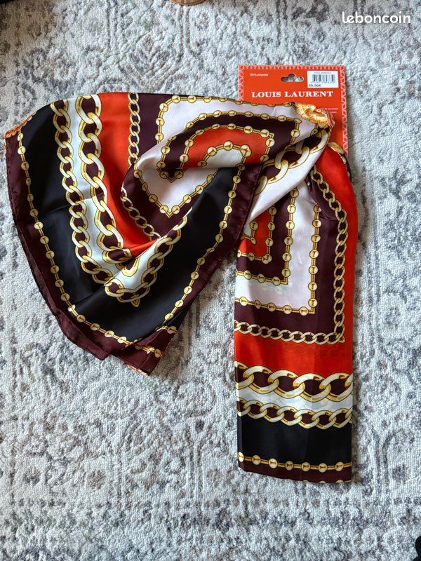 Foulard Soie Baccarat Imprimé Cristal - 140x140 Cm - Neuf Avec étiquettes