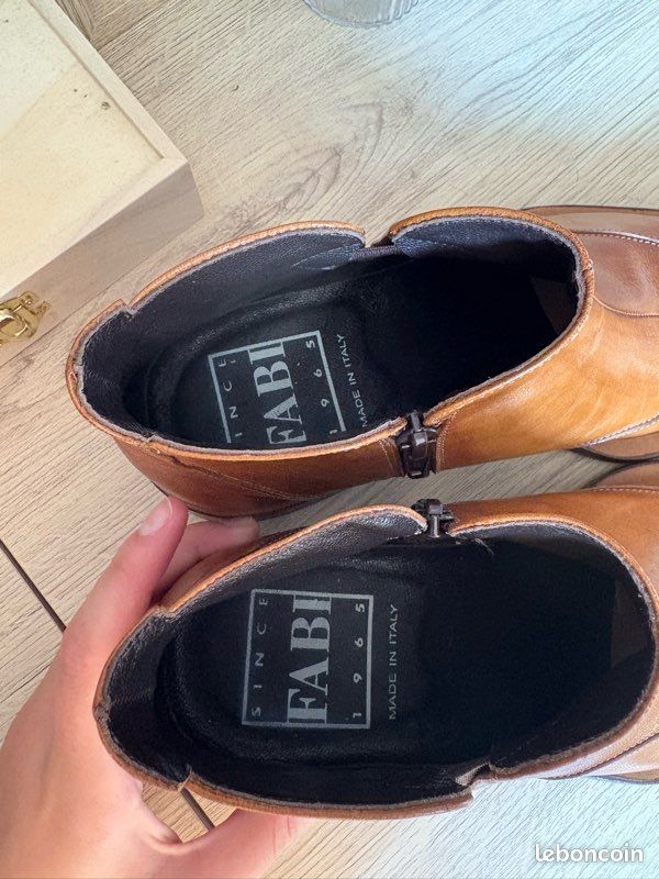 Bottine cuir marron homme 39 made in intaly fabi (image 5)