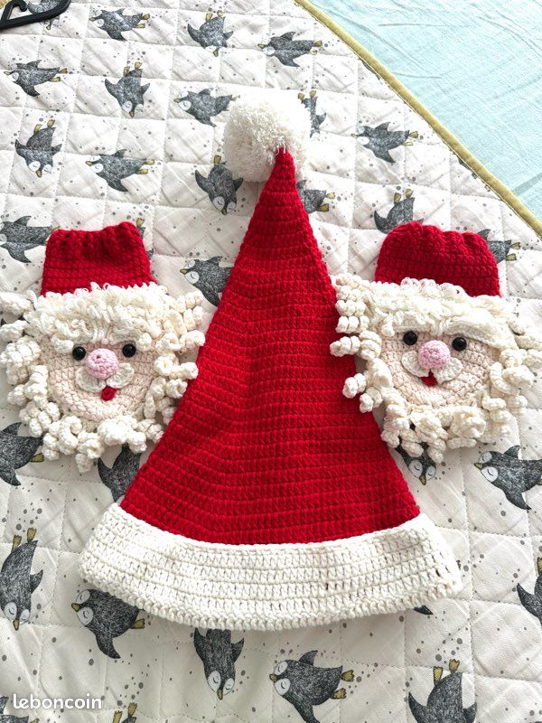 Chapeaux et gants de Père Noël faits à la main (image 1)