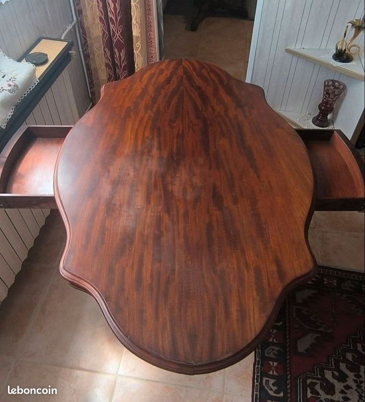 Table violon ancienne Napoléon III en noyer (image 2)