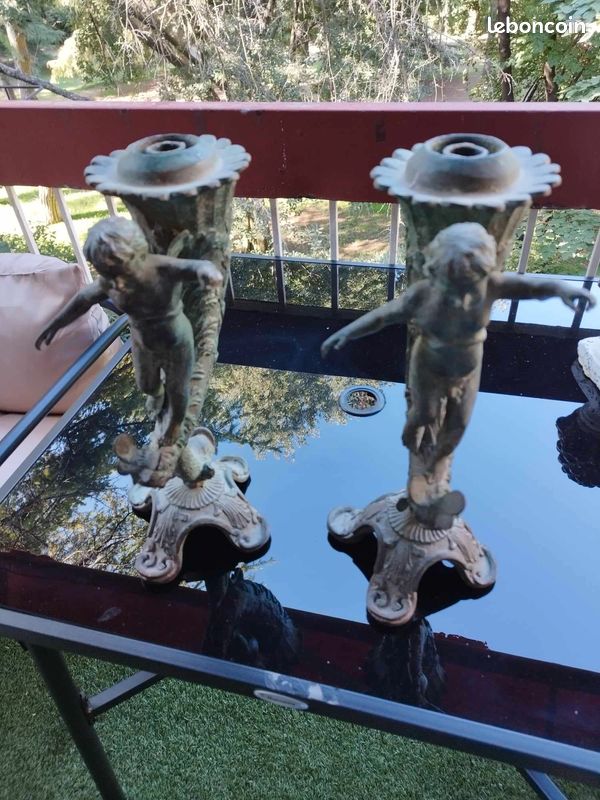 2 statues bronze pour bougie (image 1)
