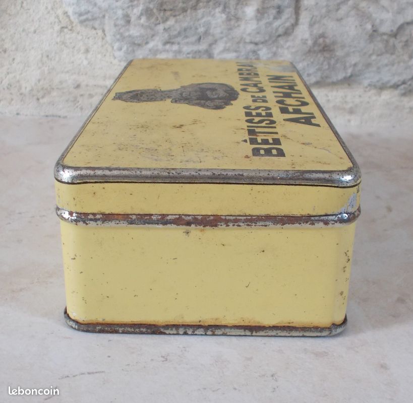 Boîte Métallique Cylindrique Vintage - France, Rouge, Publicitaire