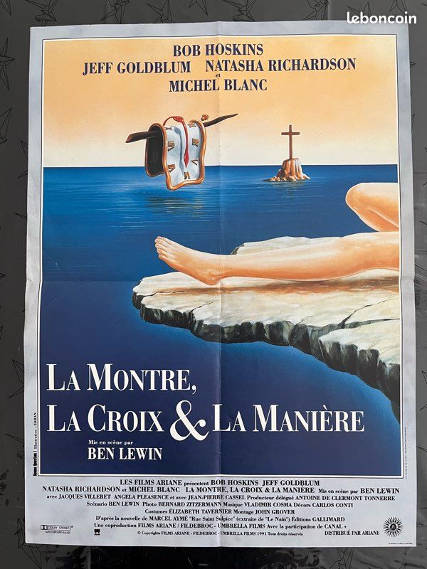 Affiche cinéma petit format rétro vintage années 80 dessin illustration Salvador Dali La montre la croix et la manière vidéo club Old School (image 1)