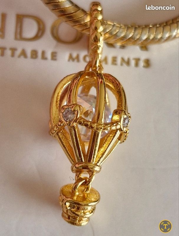 Charm Montgolfière zirconium S925 doré compatible Pandora (image 4)