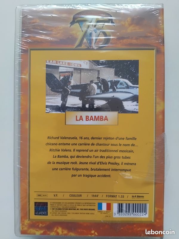 VHS " La Bamba " Ritchie Valens film musical drame émotion 1987 cassette vidéo magnéto magnétoscope vintage rétro ancien K7 collection film cinéma NEUF SCELLÉ (image 2)