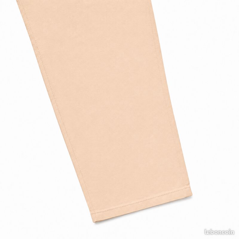 Pantalon Femme Large Poches Coupe Droite Fluide été Lin Beige/Sable - C'EST BEAU LA VIE – Taille 42 / L – Chic Plage Vacances (image 8)