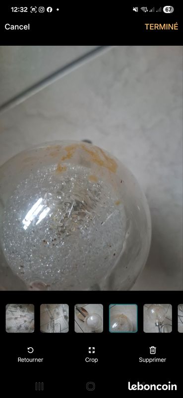 Lot 3 plafonniers luminaires boule verre (image 5)