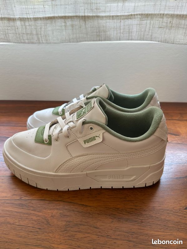 Baskets Puma mixte blanches & vertes (image 3)