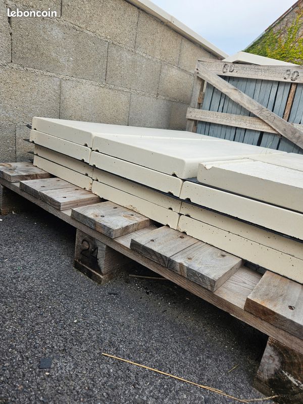 Chaperon de mur plat Pierre Lisse - ton crème - 99x30x4 cm (image 1)