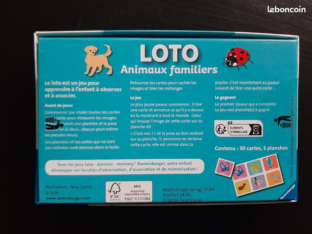 Jeu loto des animaux Ravensburger neuf fermé 2+ (image 3)