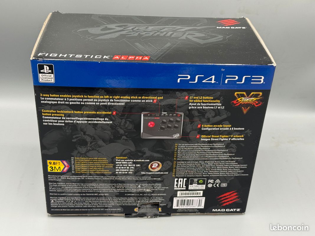 MANETTE STICK ARCADE MAD CATZ Street Fighter V Arcade FightStick Alpha pour PS3 PS4 PS5 COMME NEUF (1) avec BOITE - Consoles