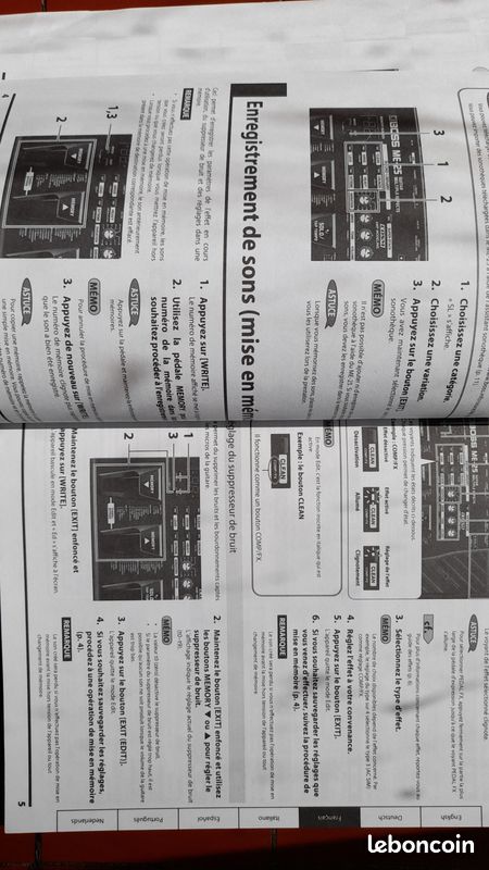 Mode d'emploi pédale d'effet ME 25 7 langues (image 3)