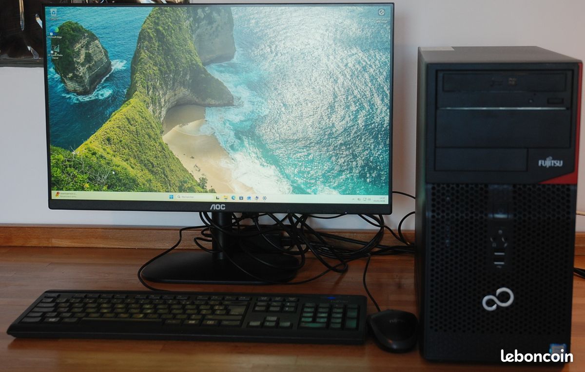PC Fujitsu Esprimo i3 6100 / 8Go DDR4 / SSD 250Go / HDD 500Go / Nvidia GeForce Hdmi / Windows 11 pro (image 1)