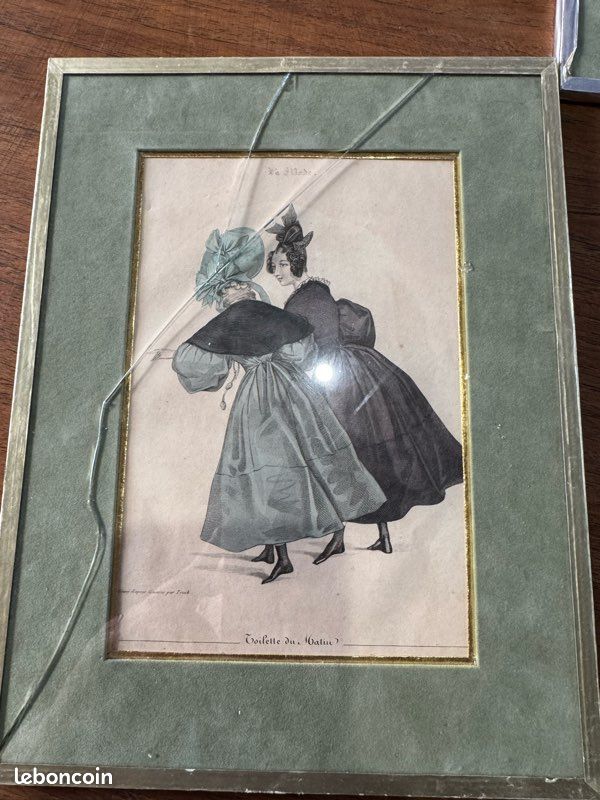 Lot de gravures de mode anciennes encadrées – style XIXe / La Mode (image 4)