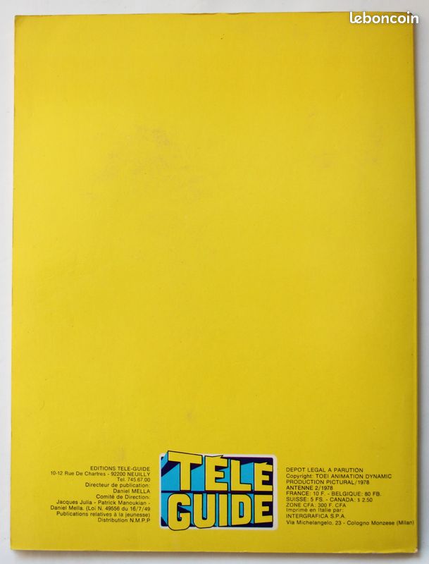 Antenne 2 Télé Guide GOLDORAK Jeu des Familles France Grendizer toei