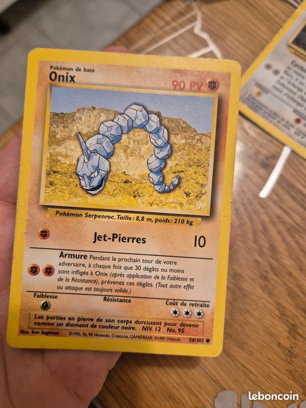 1999 onix pokemon card Pokemon - Onix 56/102 - Base Set (1999) - MINT