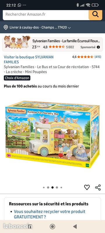 Sylvanian Families - Le Bus Crèche Et Cour De Récréation - 28 Bébés - Se Transforme En Balançoire - Dès 3 Ans