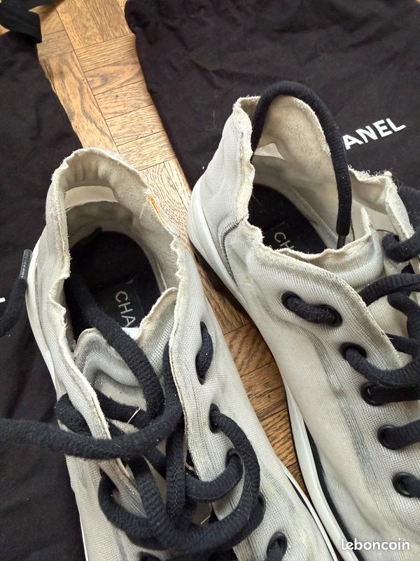Baskets Chanel grises noires – avec dustbags taille 38