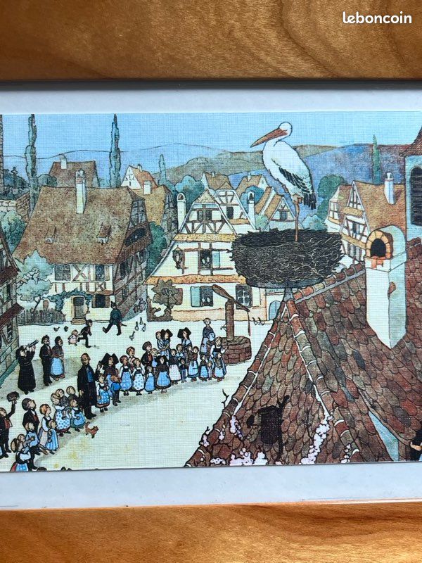 Carte postale Hansi « La cigogne est revenue » dans cadre (image 4)