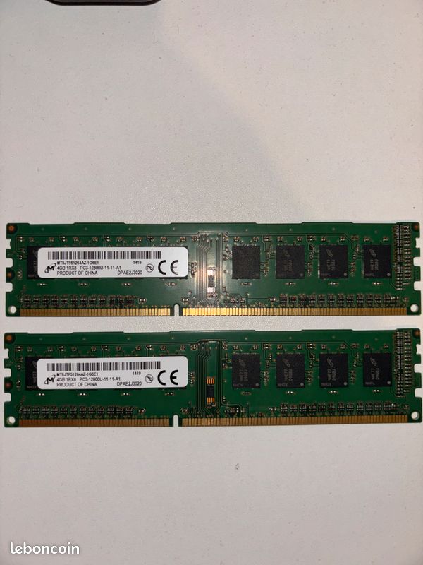 Barrette RAM DDR3 8 Go – PC3L-12800U 1600 MHz – Pour PC De Bureau – Neuf