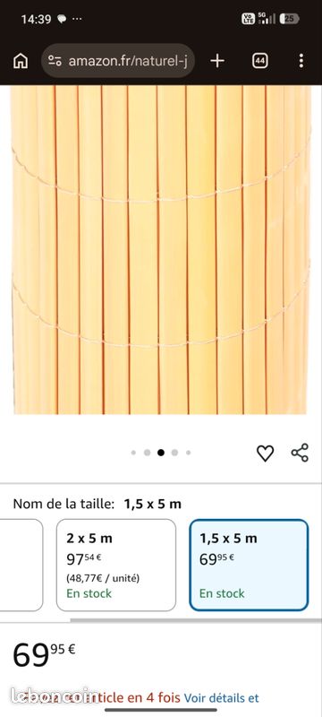 Canisse Brise-Vue PVC Colorado Blanc 1m X 5m – Cannes Pleines 7 Mm – Intimité Jardin, Balcon, Terrasse Et Piscine