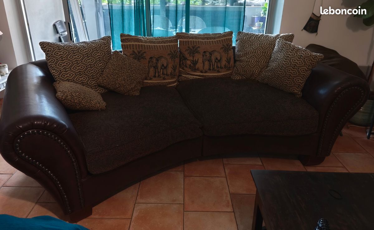Vends canapé atypique cuir (image 1)