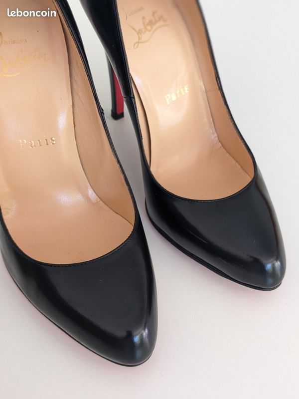 Christian Louboutin Decollete 868 100 - Black Jazz Calf - Taille 37.5 - Très bon état (image 5)