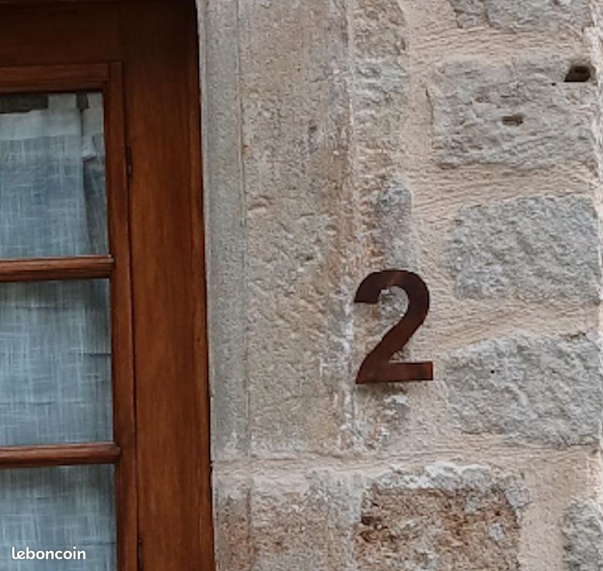 Numéro de maison en acier corten, chiffres en acier inoxydable, plaque d'adresse moderne - France