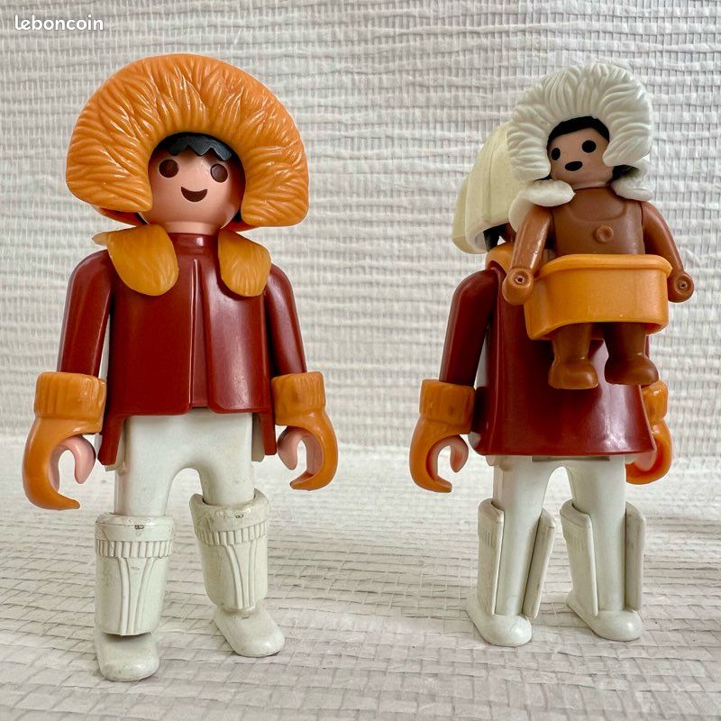PLAYMOBIL (N1141) POLAIRE ARCTIQUE - Paire de Ski Noir & Orange 9056