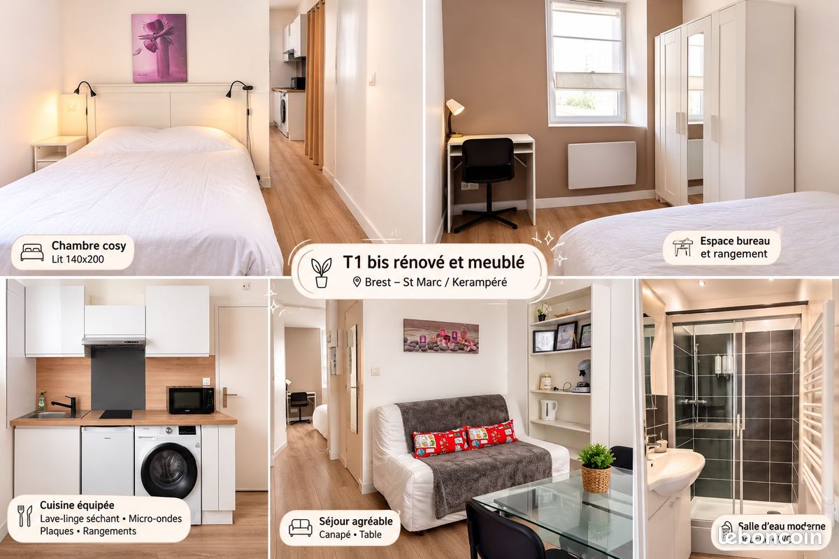 Appartement 2 pièces 25 m² · à Brest · 25 m² · 550 €/mois
