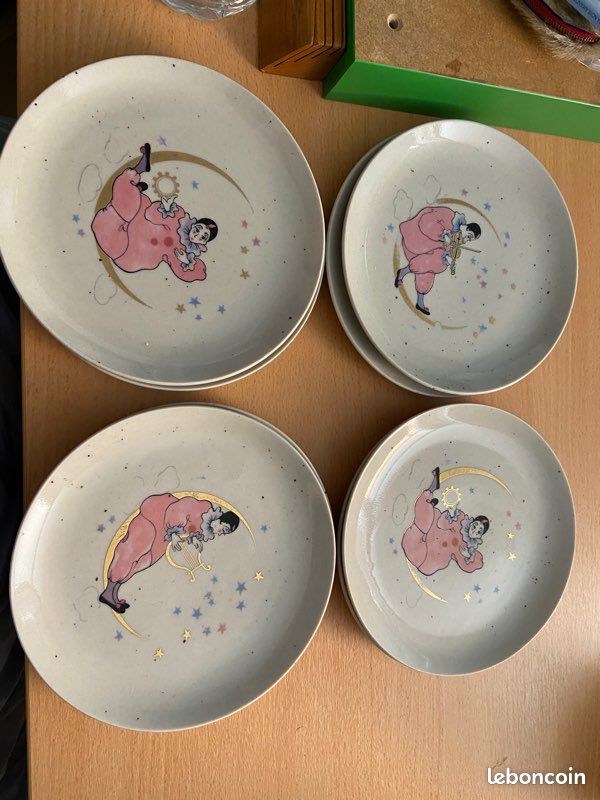 Assiettes à dessert pierrot vintage (image 2)