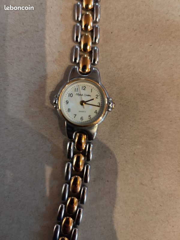 Montre Femme Vintage Michel Delaby à Quartz - Boîtier Rectangle Acier, Bracelet Multicolore, Occasion