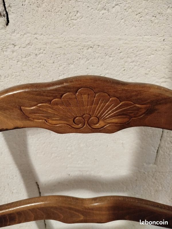 Chaise en bois / paille (image 3)