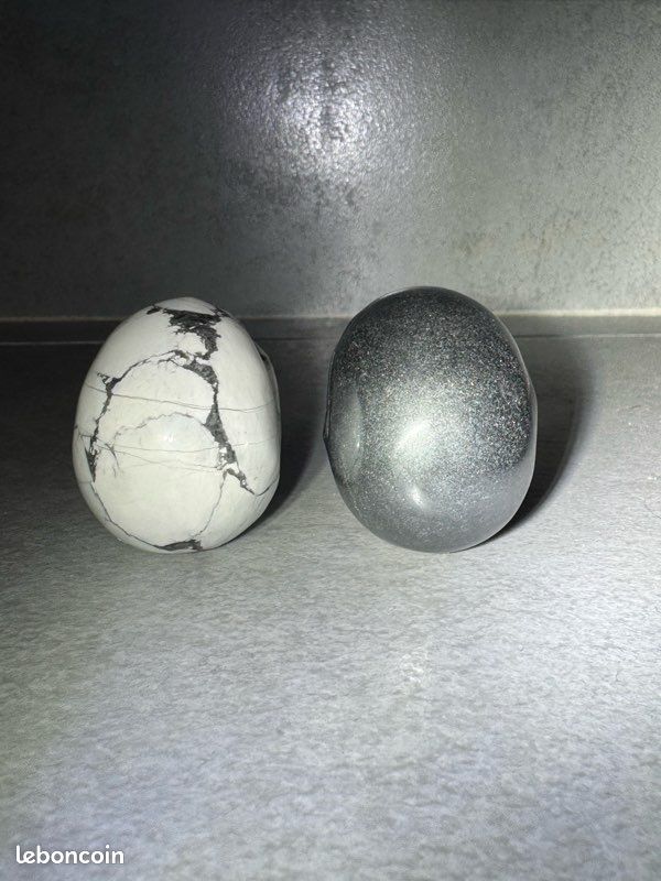 Lot de 2 Crânes Tête de Mort en Pierre Naturelles (image 5)