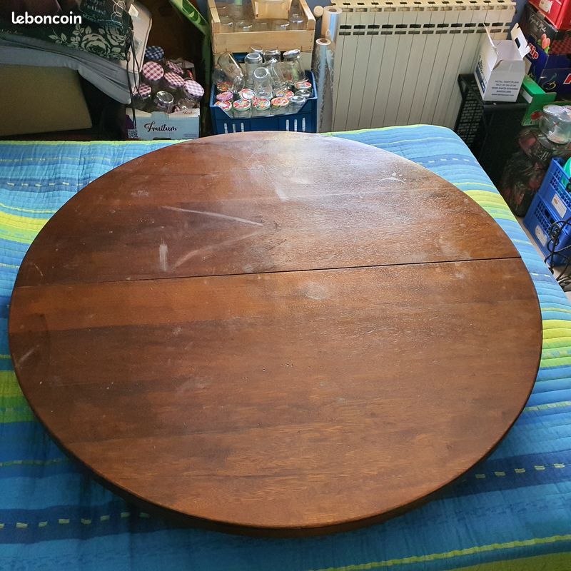 Table en bois ronde 5 chaises (image 2)