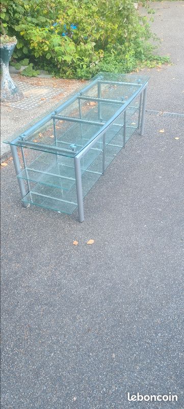 Meuble TV acier et verre (image 2)