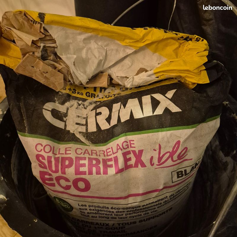 Colle carrelage CERMIX Superflex ECO Blanc ~12kg restants - neuf (image 1)