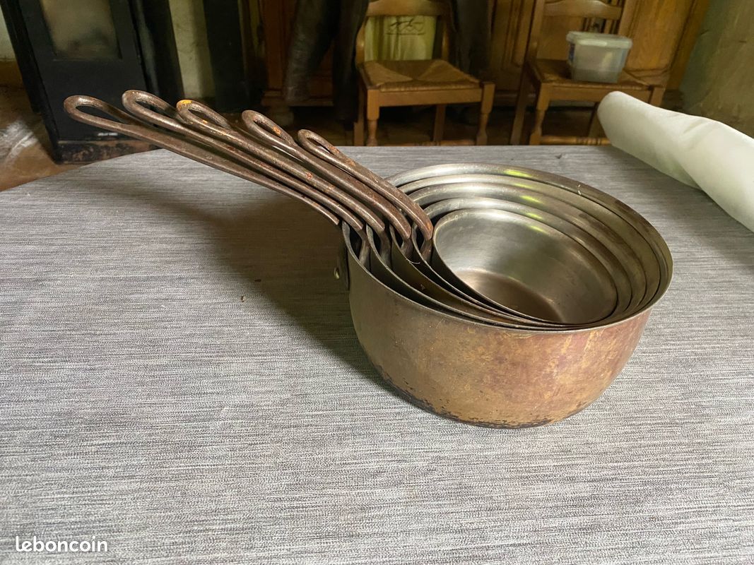 Lot de 5 casseroles en cuivre (image 1)