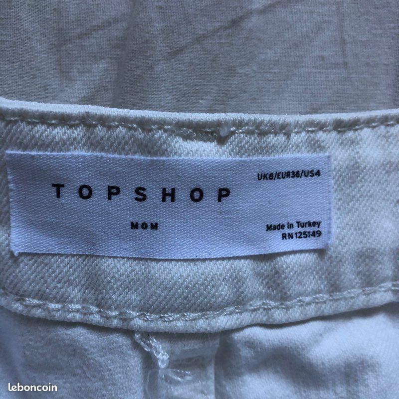 Short en Jean mom blanc Topshop (image 4)
