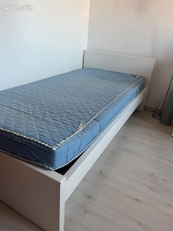 Lit + sommier + matelas 2m×0,9m (image 2)