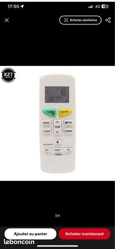 Télécommande pour climatiseur Daikin ARC470A1 ARC470A5 FT20JXV1